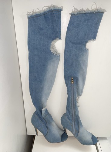 Stivaletto denim alto - stivaletto,